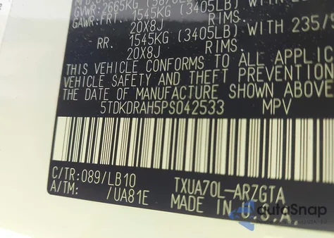 2023 Toyota Highlander Limited from USA, damaged, VIN 5TDKDRAH5PS042533